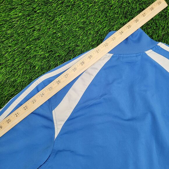 ADIDAS Track Jacket Small 19x27 Blue White Trim Trefoil - Picture 3 of 15